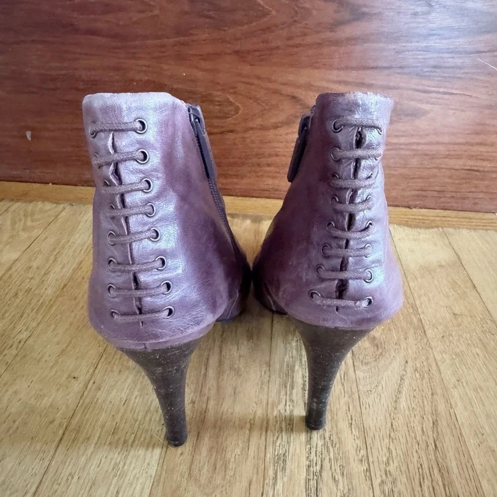 Rare Vintage Nine West Plum Fold Over Boot 3.5